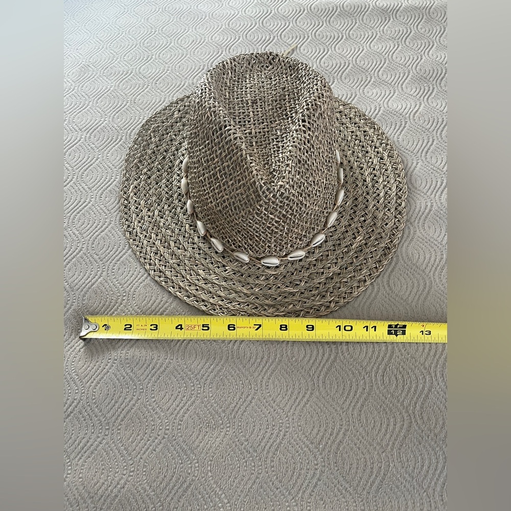 Free People X San Diego Hat Company Seagrass fedora with shell trim - Picture 14 of 15